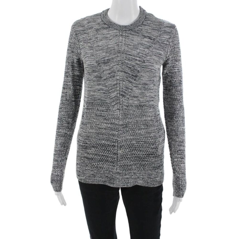 Vince Womens Gray Pullover Sweater Crew Neck Long Sleeve Cotton Rayon Size 2XS